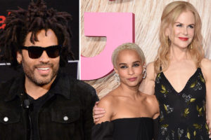 Lenny Kravitz with Zoe Kravitz and Nicole Kidman