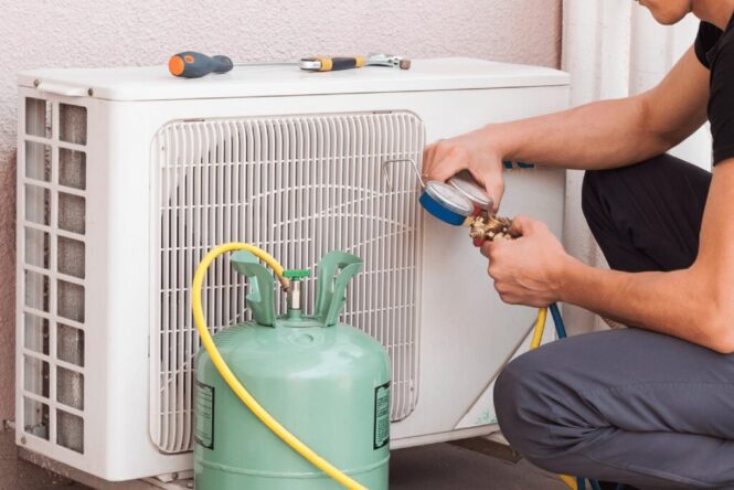 filling HVAC system with non-toxic refrigerants
