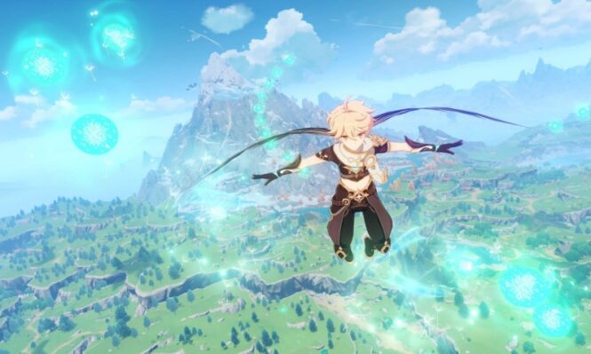 flying character from the genshin impact game